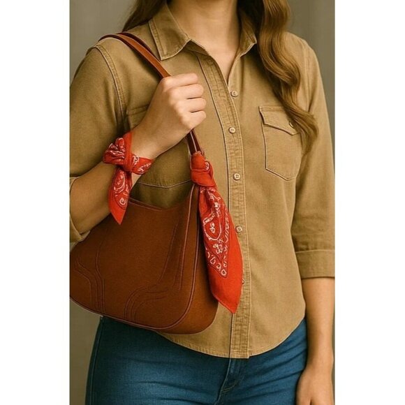 Red Colorful Bandanas 21x21 Inch Square Western Style Scarves Set of 4 - Picture 8 of 8